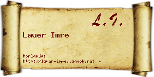 Lauer Imre névjegykártya